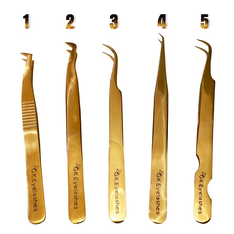 GK Volume eyelash extension tweezers, 5 different models