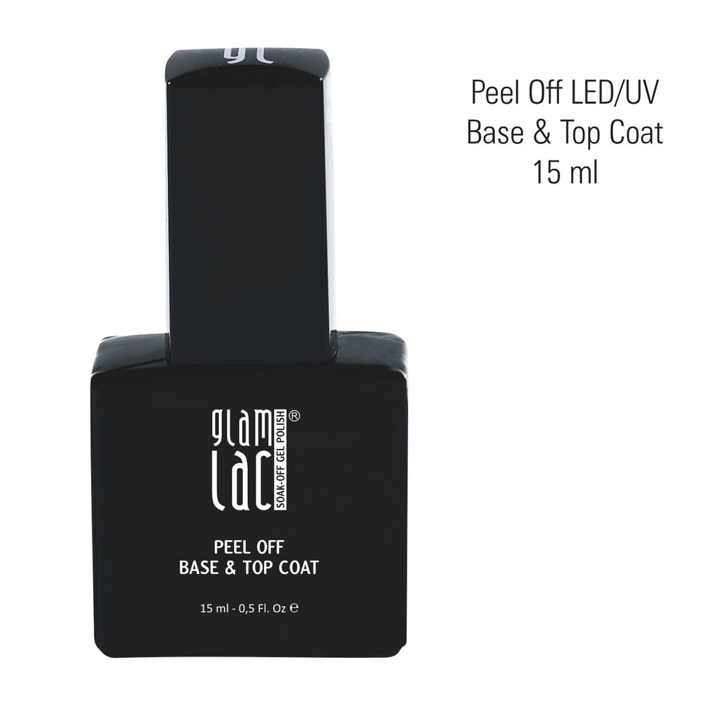 GlamLac UV/LED PEEL OFF bāze un virskārta, 15ml