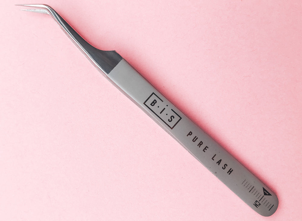 BIS Pure Lash пинцет для 3D+ объёмного наращивания угол 45°, PL105