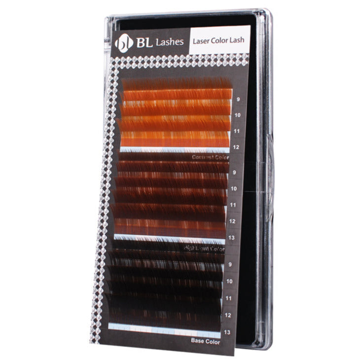BL Lashes Laser BROWN eyelash extension 3 tones, MIX 9-13 mm