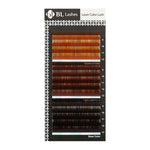 BL Lashes Laser BROWN eyelash extension 3 tones, MIX 9-13 mm