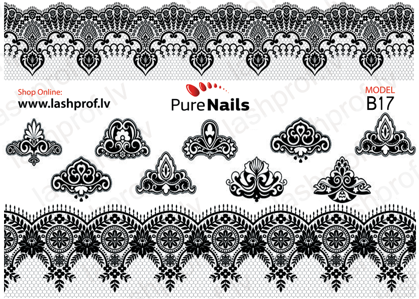 BIS Pure Nails slider nail sticker ultra thin B01-B17, CLASSIC
