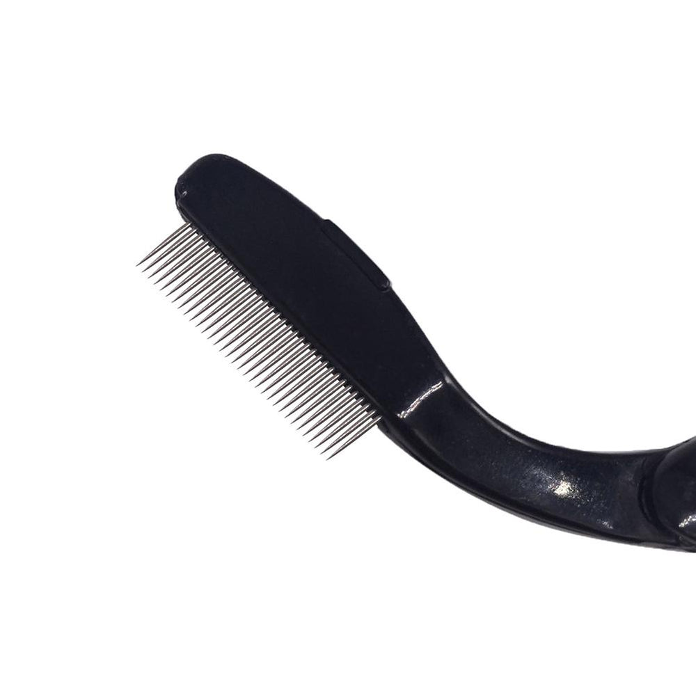Foldable lash & brow comb BLACK, with metal teeth