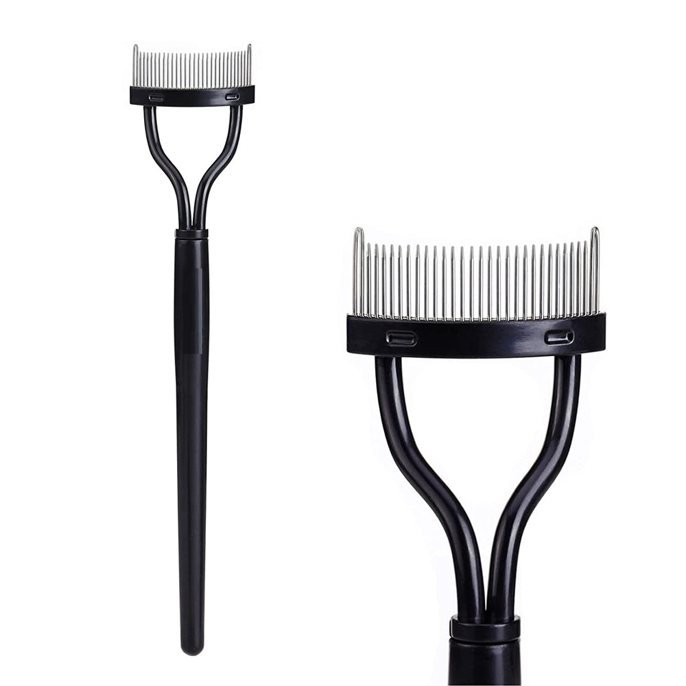 Lash comb with metal teeth, BLACK