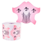 Molly Lac nail extension form template stickers FLEXIBLE purple, roll 500 pcs