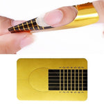 Nail extension form template stickers NARROW Gold, roll 500 pcs