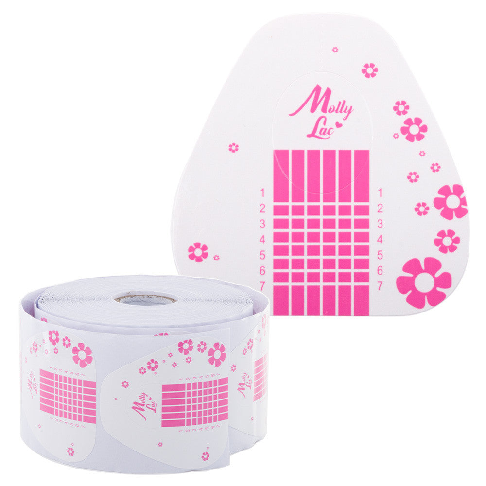 Molly Lac nail extension form template stickers BASIC, roll 500 pcs