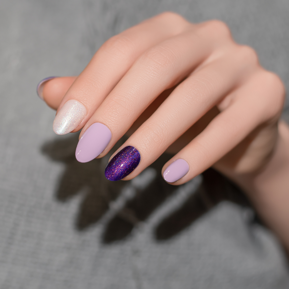 Nail manicure gel plish lilac violet milky_BIS_Pure_Nails_gela laka