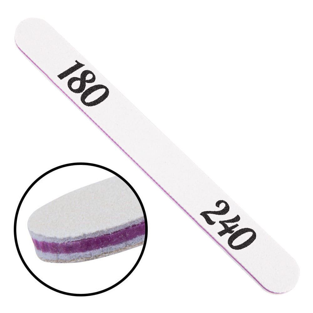 PRO nail file white STRAIGHT, 180/240