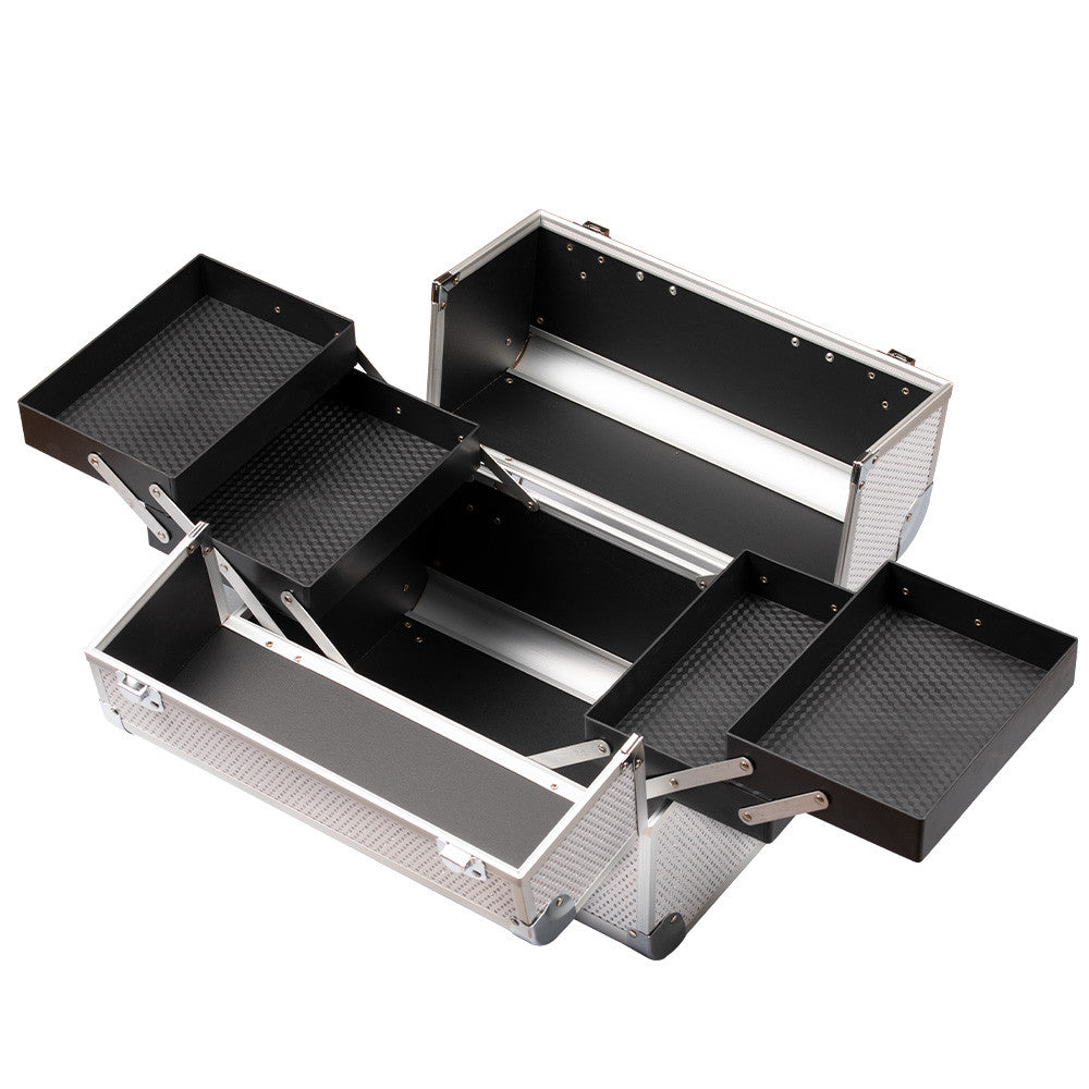 Beauty suitcase M1 size, sparkly SILVER