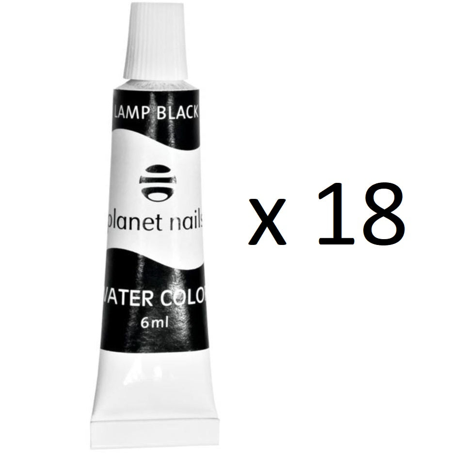 PRO acrylic water nail art paint set, 18 pcs WHITE or BLACK