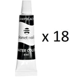 PRO acrylic water nail art paint set, 18 pcs WHITE or BLACK