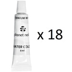PRO acrylic water nail art paint set, 18 pcs WHITE or BLACK