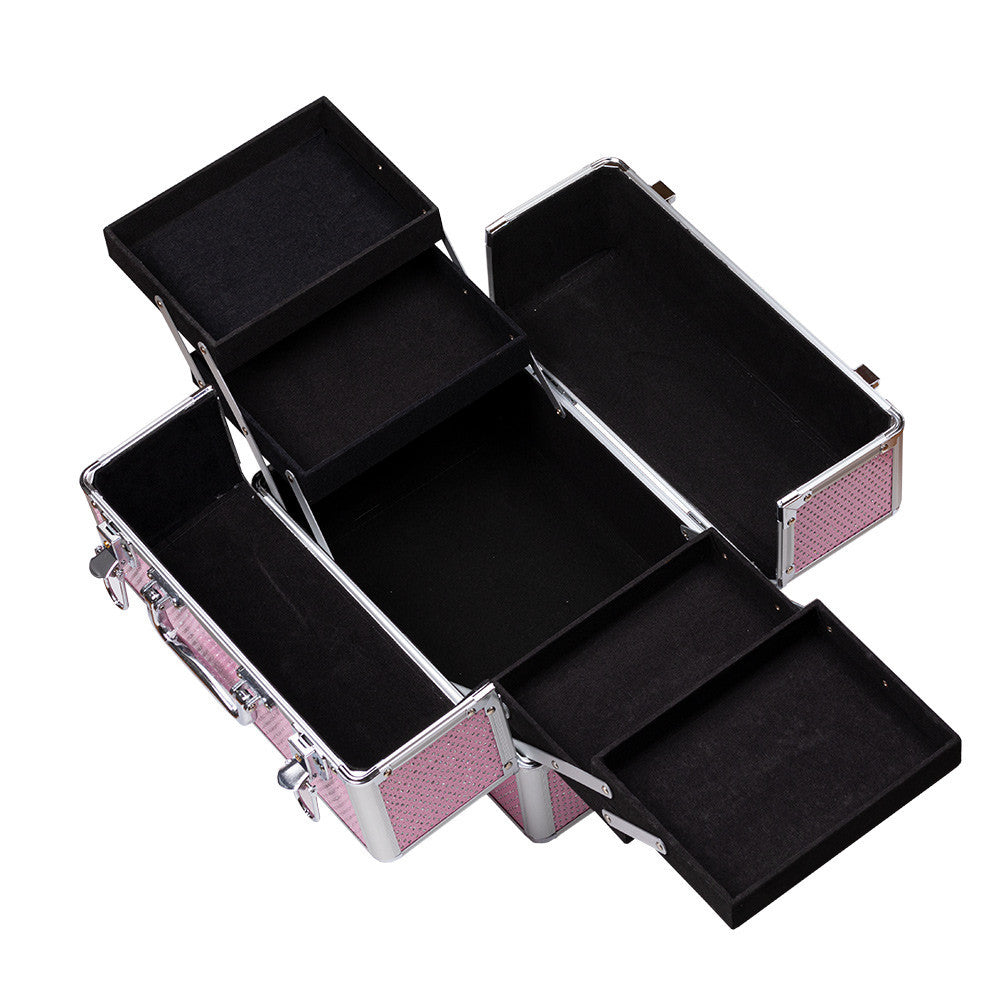 Beauty suitcase M1 size, SPARKLY PINK