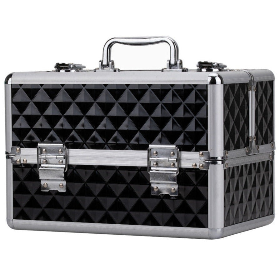 Beauty suitcase with 3D design S size, BLACK