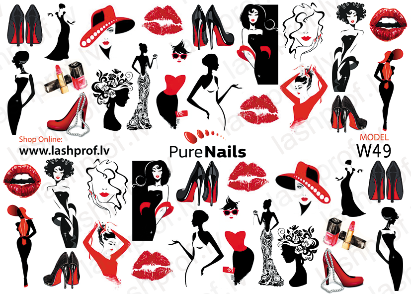 BIS Pure Nails nagu dizaina slaideri uzlīmes JAUNAIS GADS, W49