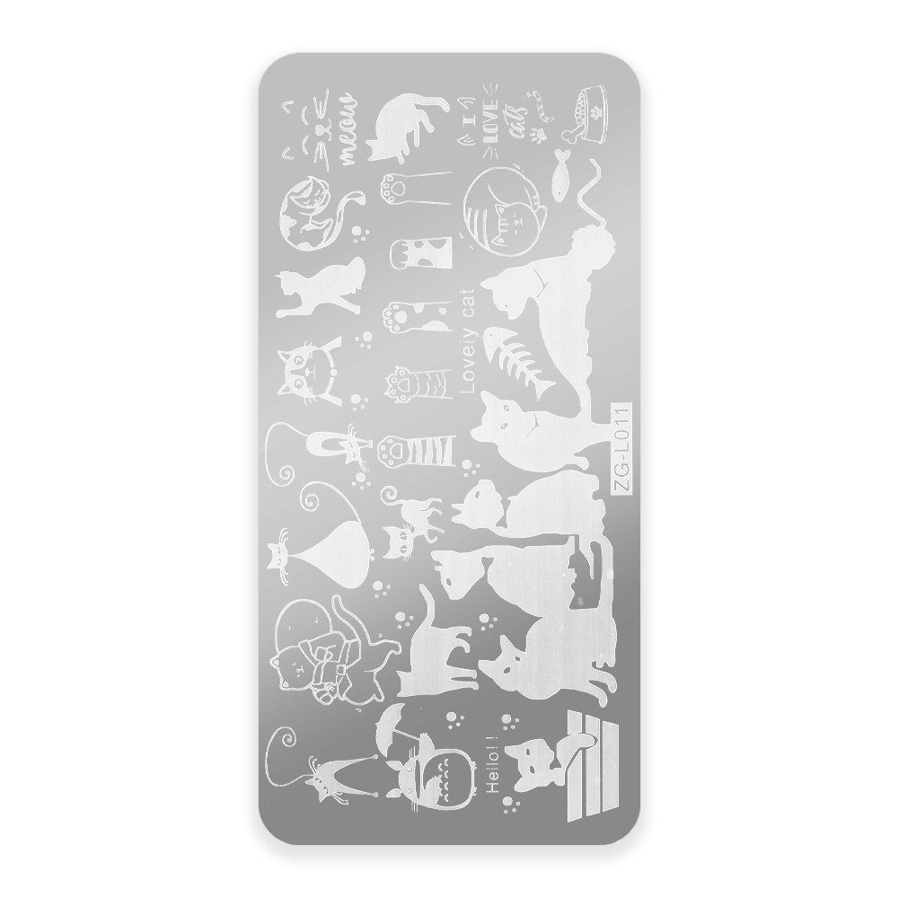 Template for Konad nail stamping art ZG-L011, 60 x 120 mm