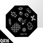 Template for Konad nail stamping art, QA16