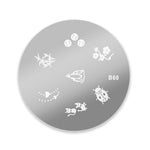Template for Konad nail stamping art, B60