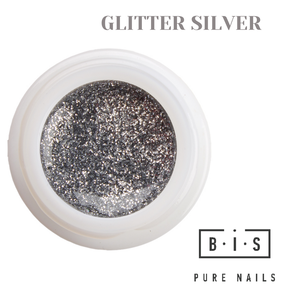 UV/LED Color gel for nail modeling & extensions 15 ml | GLITTER SILVER