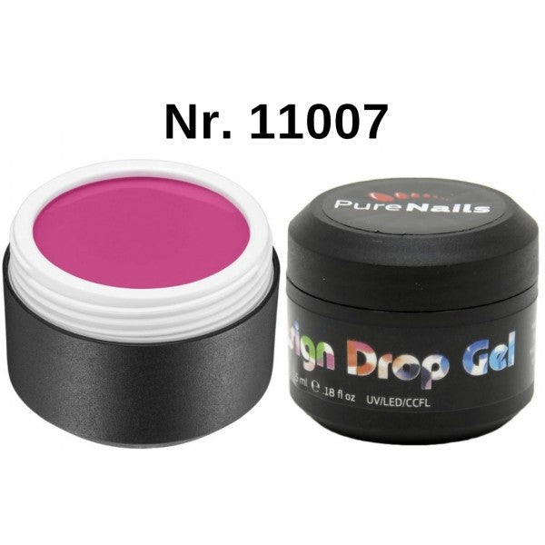 BIS Pure Nails ūdenskrāsas Design Drops nagu dizaina akvareļtehnikai, SPILGTI ROZĀ