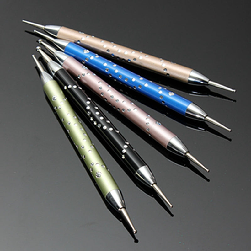 Dot tool with rhinestones for nail design, 5 sizes