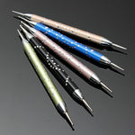 Dot tool with rhinestones for nail design, 5 sizes
