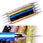 Dot tool with rhinestones for nail design, 5 sizes