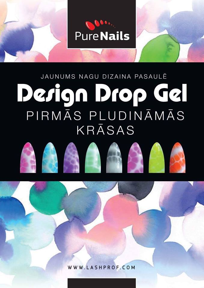BIS Pure Nails ūdenskrāsas Design Drops BALTA bāze nagu dizaina akvareļtehnikai, 7g