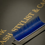 BL Color Lashes for eyelash extensions bright BLUE, 2 lines