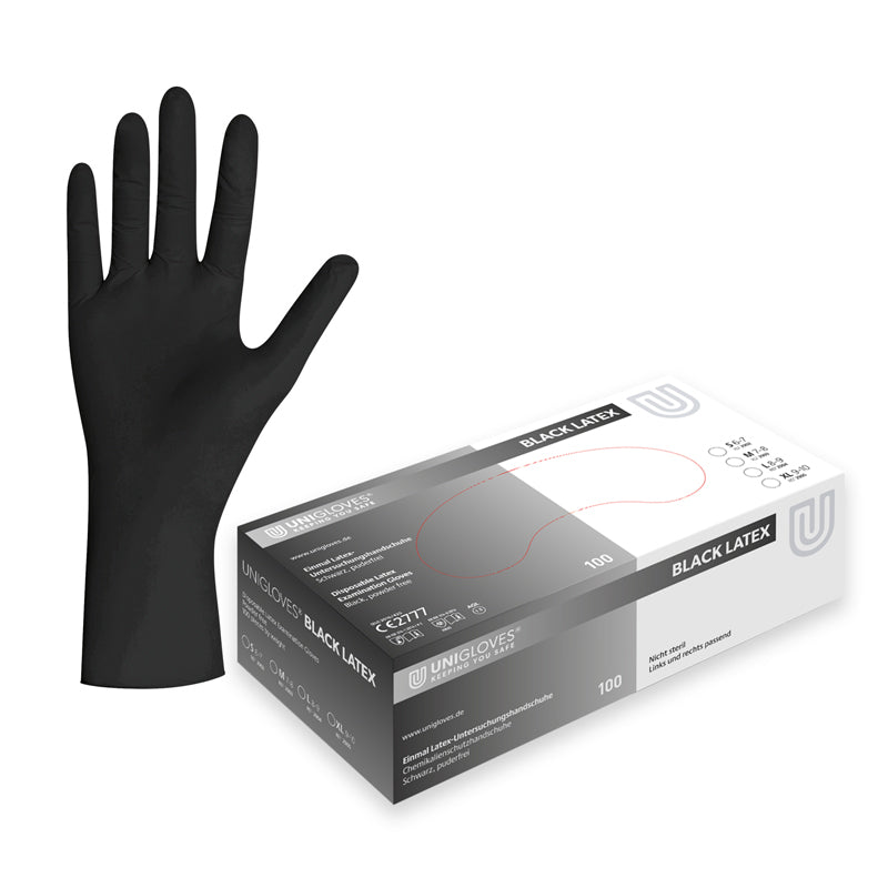 latex handschuhe amazon Unigloves Black latex gloves 100 pcs, M size – BEAUTY IMAGINE SPACE
