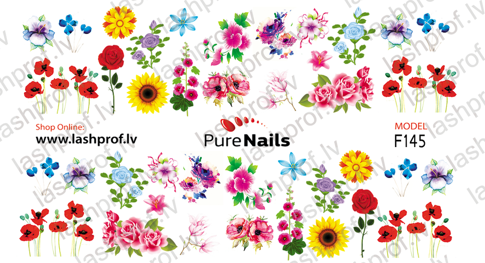 BIS Pure Nails nagu dizaina slaideri uzlīmes MAGONES, F166, F43 F145 vai F118