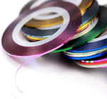 Nail art design foil stripes extra fine, 8 different colors
