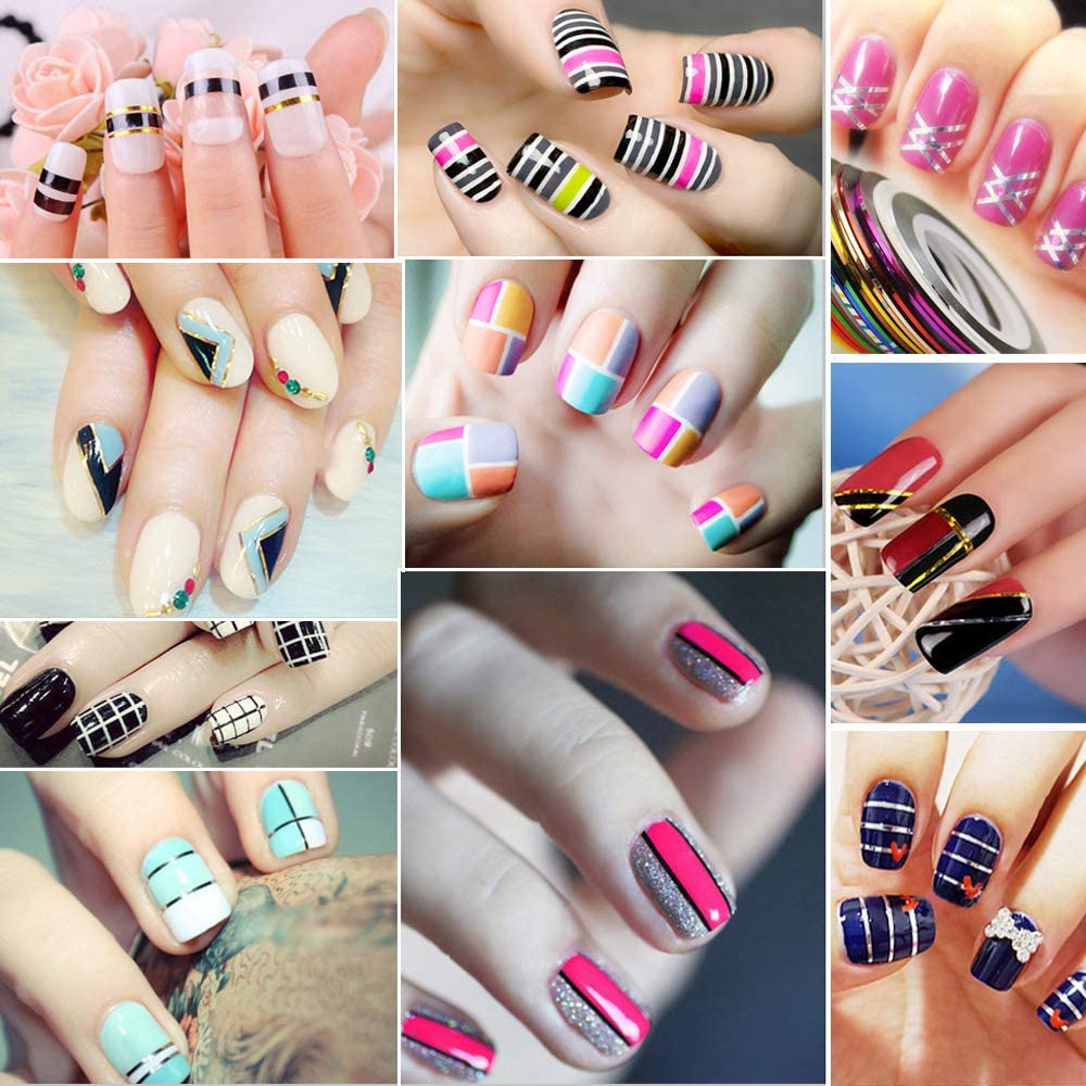 Nail art design foil stripe extra fine, RED