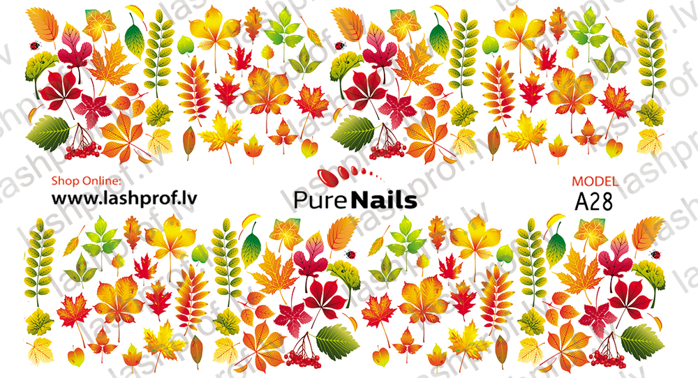 BIS Pure Nails nagu dizaina slaideri uzlīmes RUDENS, A28