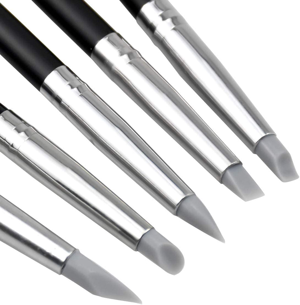 HITECH silicone brush for nail extension & design, 5 shapes