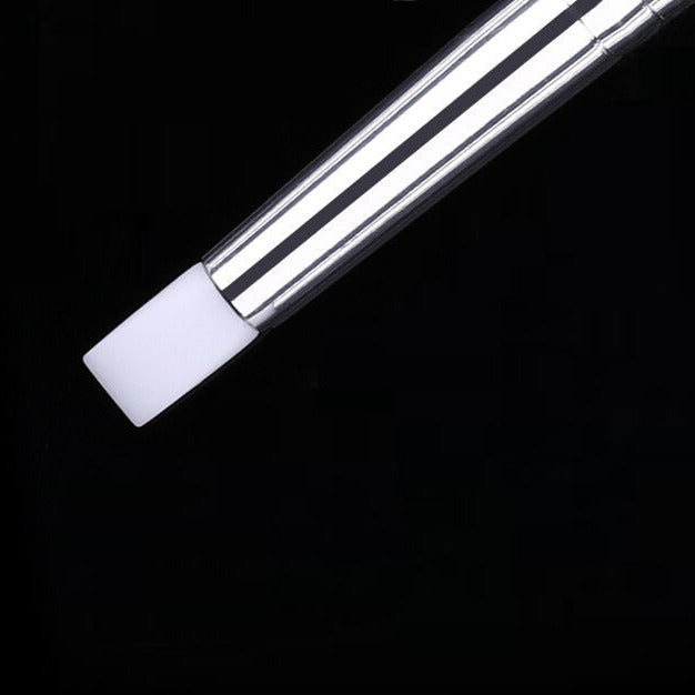 HITECH silicone brush for nail extension & design flat end, WHITE