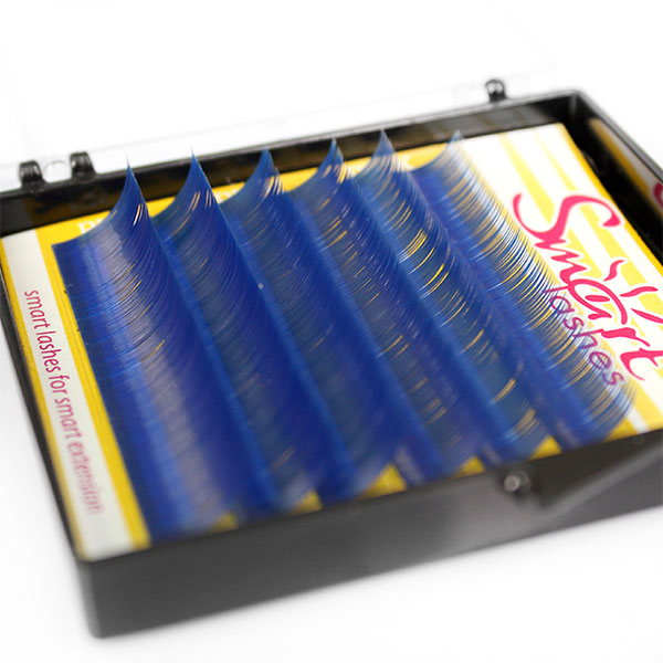 Volume blue lashes for eyelash extension and design, 0.07-L shape