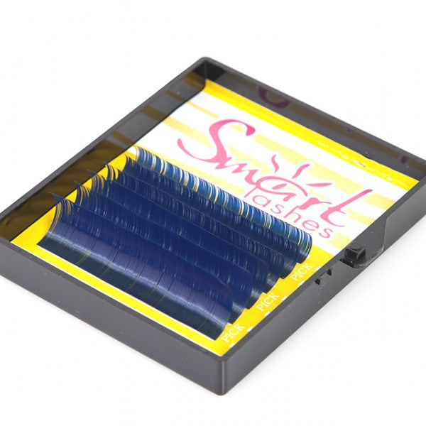 Volume blue lashes for eyelash extension and design, 0.07-L shape