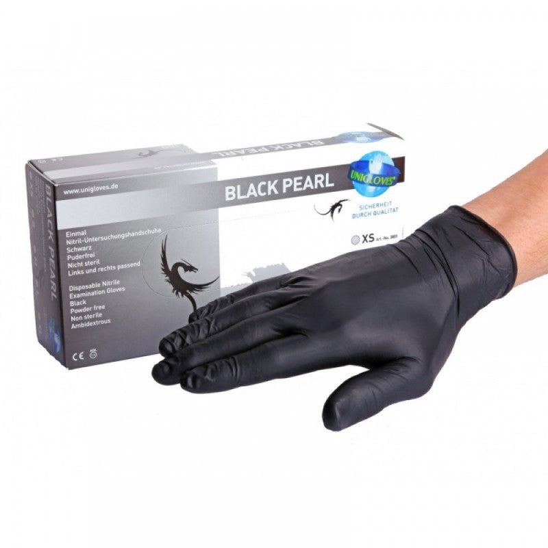 unigloves handschuhe schwarz Unigloves nitrile gloves 2 pieces/1 pair XS, S, M or L, BLACK Pearl – BEAUTY IMAGINE SPACE